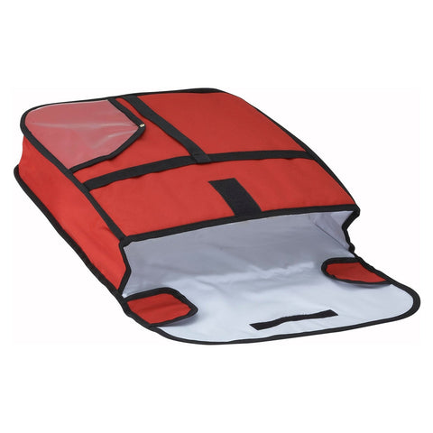 Winco BGPZ-18 Insulated Pizza Delivery Bag, 18 x 18 x 5, Red