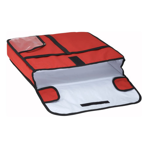 Winco BGPZ-20 Insulated Pizza Delivery Bag, 20" x 20" x 5\" Red