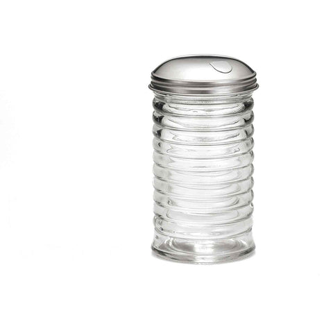 Tablecraft Products BH857 Beehive Glass Sugar Pourer with Stainless Steel Side-Flap Top, 12 oz