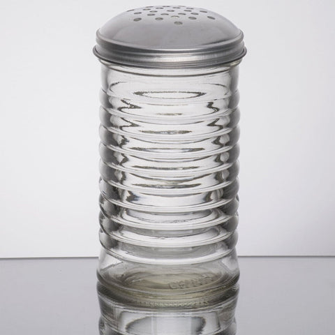 TableCraft BH8800 12 oz. Beehive Collection Glass Cheese Shaker with Stainless Steel Top