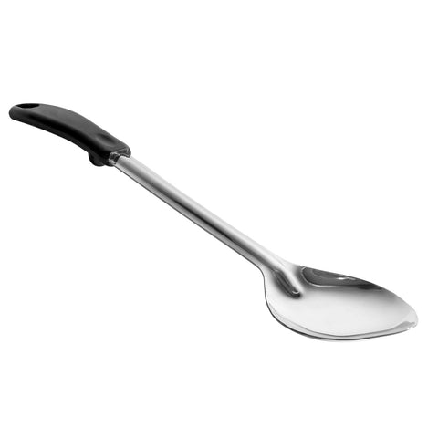 Winco BHOP-15 15" Solid Basting Spoon with Stop Hook and Black Polypropylene Handle
