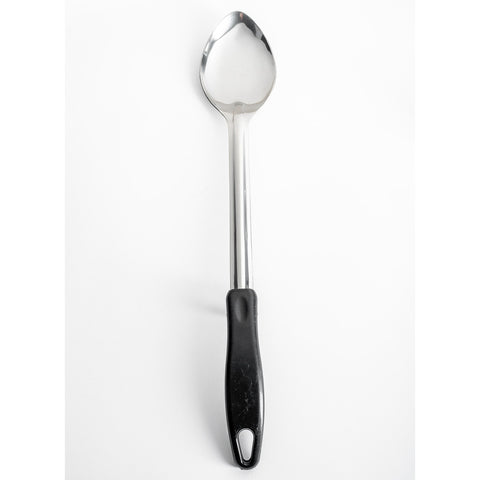 Winco BHOP-15 15" Solid Basting Spoon with Stop Hook and Black Polypropylene Handle