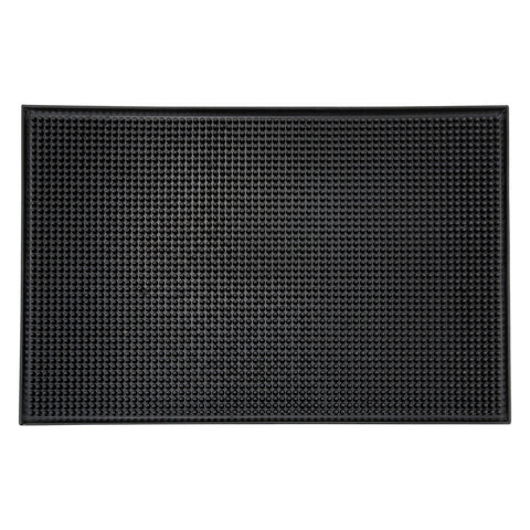 Winco BM-1812K Bar Service Mat, 18" x 12\" Black