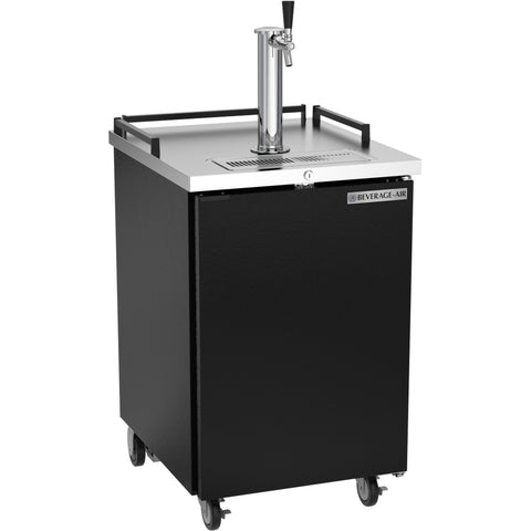 Beverage-Air BM23HC-B 24" Black Bar Mobile Kegerator Draft Beer Dispenser