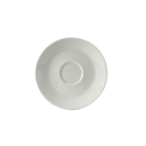 Tuxton China BPE-0631 6-3/8" Porcelain White Cappuccino China Saucer
