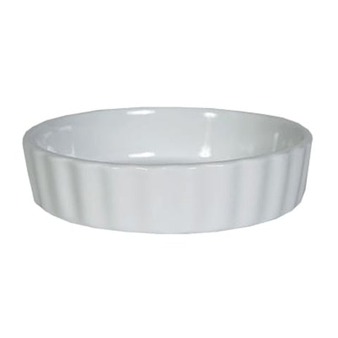 Tuxton China BPK-0805 8 oz. White Fluted Round Creme Brulee Dish
