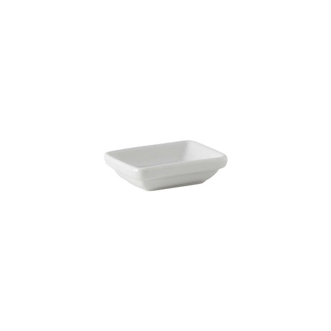 Tuxton China BPZ-033B 2 oz. Porcelain White Rectangular Sauce Dish