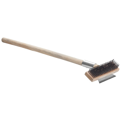 Winco BR-27 Pizza Oven Wire Brush with Metal Scraper