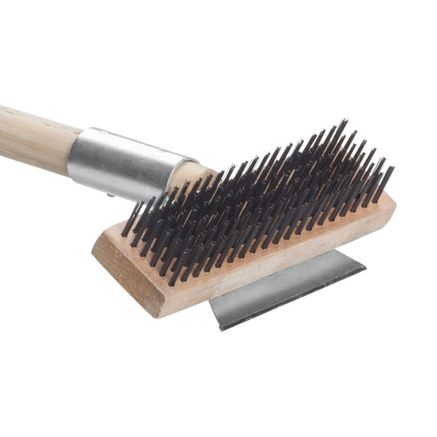 Winco BR-27 Pizza Oven Wire Brush with Metal Scraper