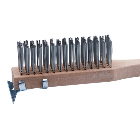 Winco BR-500 20 Inch Scratch Brush with Wire Bristles and Scraper