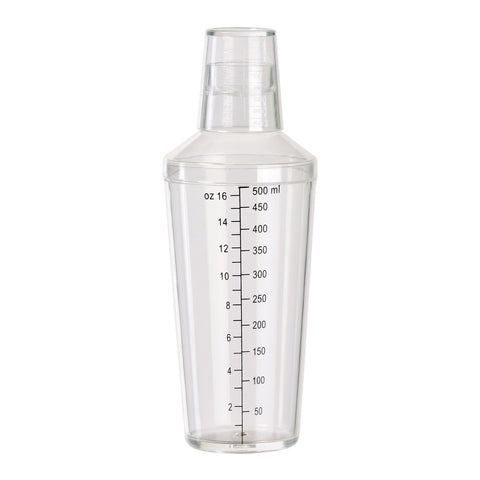 Winco BS-16PC 16 oz Clear Plastic Bar Shaker Set