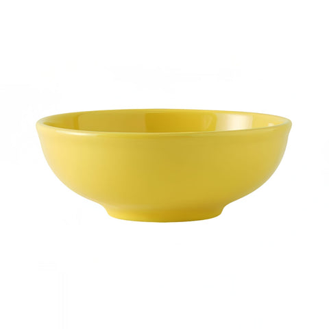 Tuxton China BSB-3503 35 oz Round Ceramic Saffron Menudo/Salad Bowl