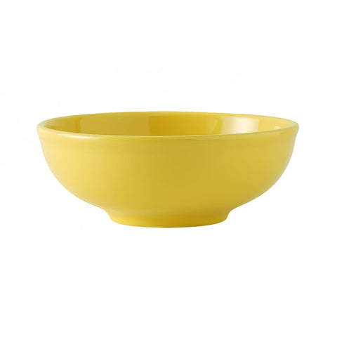 Tuxton China BSB-3503 35 oz Round Ceramic Saffron Menudo/Salad Bowl