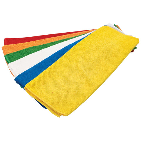 Winco BTM-16AC Microfiber Bar & Kitchen Towels, 16" x 16\" 6-Pack Assorted Colors