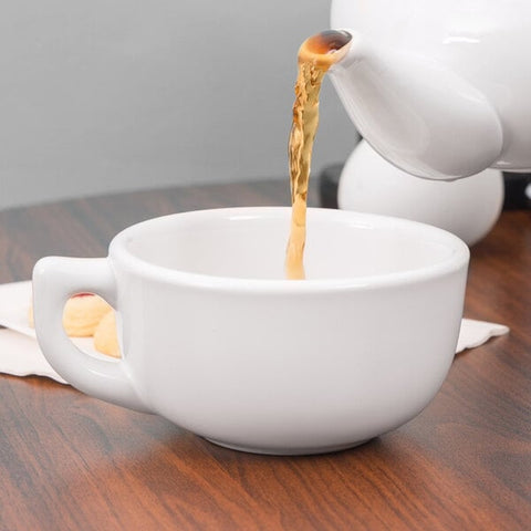 Tuxton China BWF-1402 14 oz. White Jumbo China Cappuccino Cup