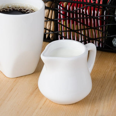 Tuxton China BWR-035 3.5 oz. White China Creamer Pourer