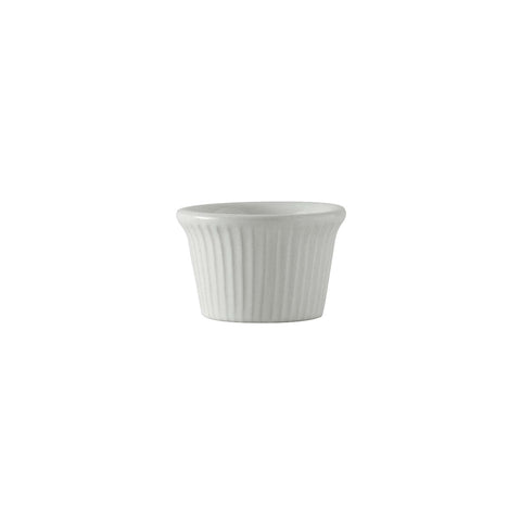 Tuxton China BWX-0152 1.5 oz. White Fluted Vitrified China Ramekin