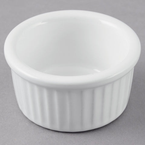 Tuxton China BWX-0252 2.5 oz. White Fluted China Ramekin