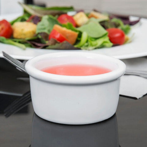 Tuxton China BWX-025 DuraTux White 2.5 oz Smooth China Ramekin