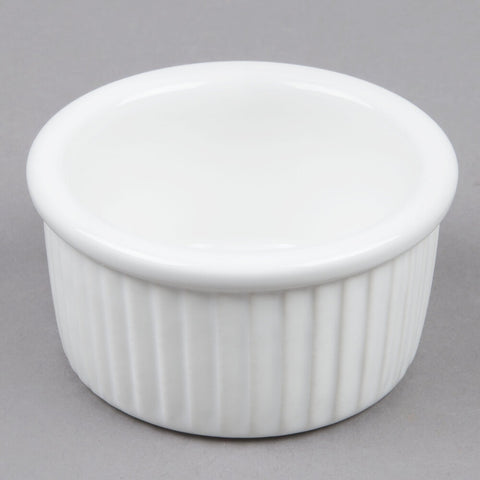 Tuxton China BWX-0352 3.5 oz. White Fluted China Ramekin