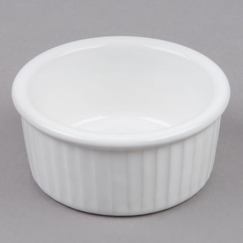 Tuxton China BWX-0452 4.5 oz. White Fluted China Ramekin