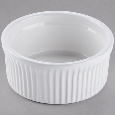 Tuxton China BWX-1002 10 oz. White Fluted China Souffle/Ramekin