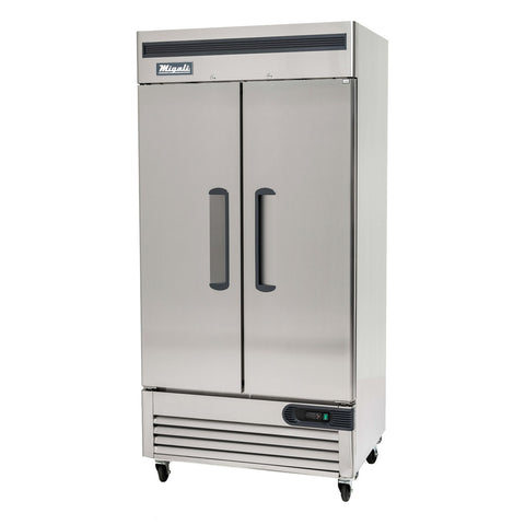 Migali C-2FB-35-HC 35 Cu Ft Two-Section Solid Door Reach-In Freezer