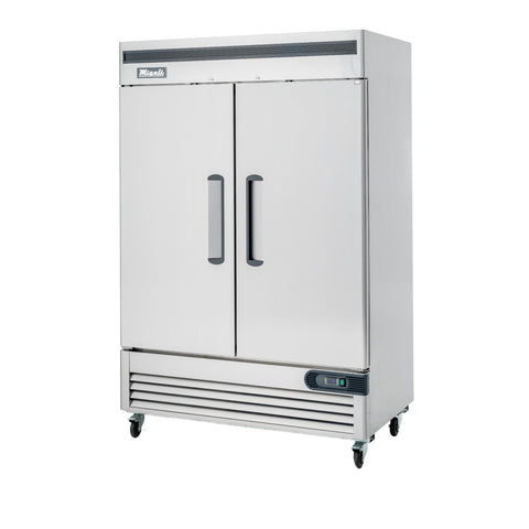 Migali C-2FB-HC 2-Door Reach-In Freezer, 49 Cu. Ft., Stainless Steel, Bottom Mount