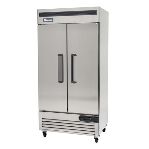 Migali C-2RB-35-HC 2-Door Solid Door Reach-In Refrigerator, 35 cu. ft.