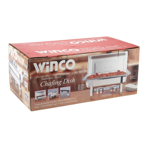 Winco C-3080B Newburg 8 Qt Full-Size Stainless Steel Chafer