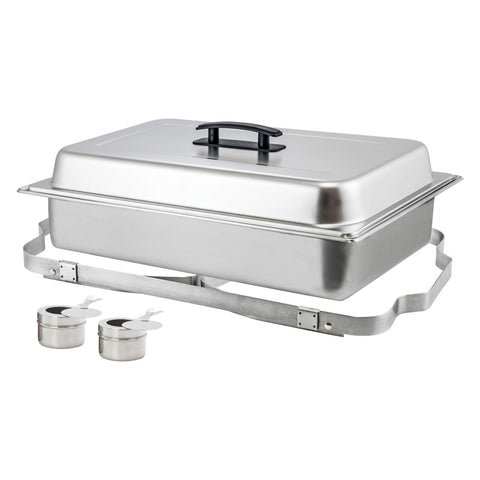 Winco C-4080 8 Qt Full-Size Folding Stand Chafer Set, Stainless Steel