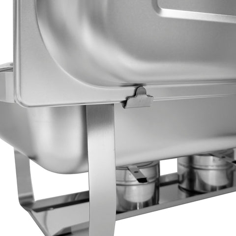 Winco C-4080 8 Qt Full-Size Folding Stand Chafer Set, Stainless Steel