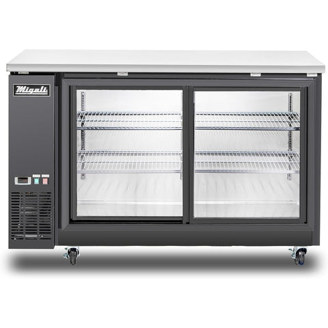 Migali C-BB60SG-HC 60" 2-Door Sliding Glass Back Bar Refrigerator