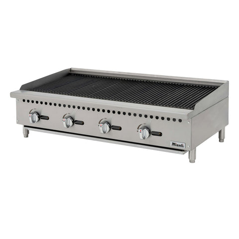 Migali Industries C-CR48 48 inch Countertop Gas Char-Rock Charbroiler, 140,000 BTU