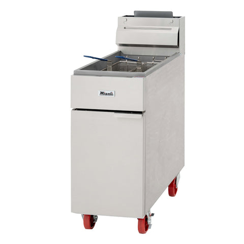 Migali Industries C-F40-NG 40 lb Natural Gas Commercial Floor Fryer, 102,000 BTU