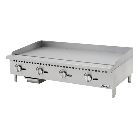 Migali C-G48 48 inch Countertop Manual Gas Griddle, 120,000 BTU