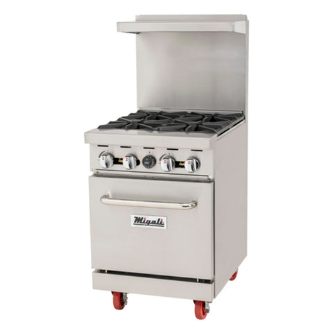 Migali C-RO4-LP 24" 4-Burner Liquid Propane Range with Standard Oven