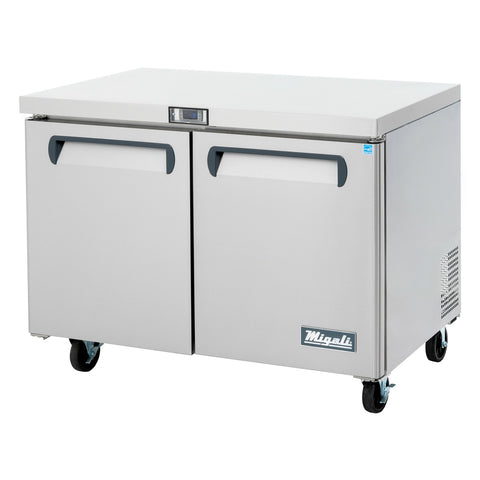 Migali Industries C-U48F-HC 48" Undercounter Worktop Freezer, 2-Door, 12 Cu. Ft., 115V