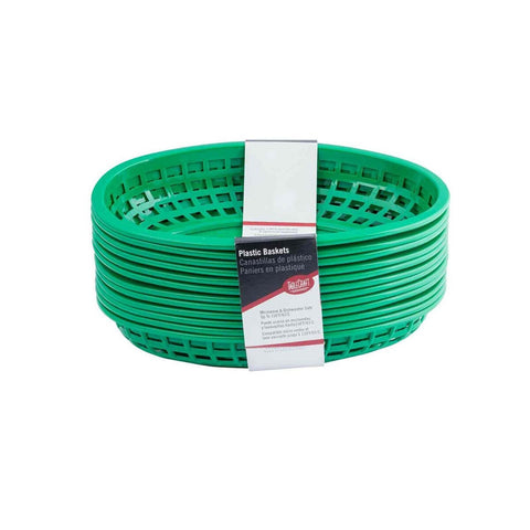 TableCraft Products C1074G Green Oval Classic Plastic Cash & Carry Serving Baskets