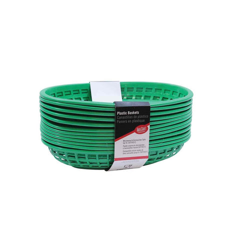 TableCraft Products C1074G Green Oval Classic Plastic Cash & Carry Serving Baskets