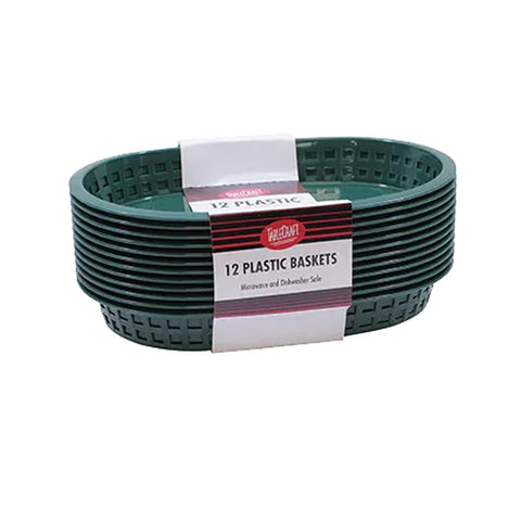 TableCraft Products C1076FG Oval Plastic Fast Food Basket, Forest Green