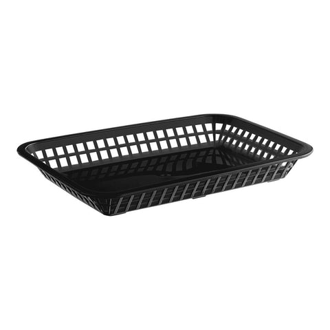 TableCraft C1079BK Mas Grande Black Rectangular Polypropylene Fast Food Basket