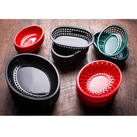 TableCraft C1084BK Black Jumbo Oval Polypropylene Serving Basket