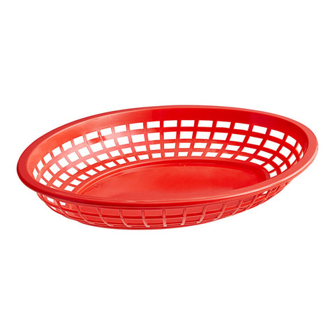 TableCraft C1084R Red Jumbo Oval Polypropylene Fast Food Basket