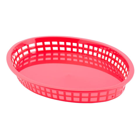 Tablecraft Products C1086R Red Oval Texas Platter Basket, 12-3/4 x 9-1/2 x 1-1/2, Polypropylene