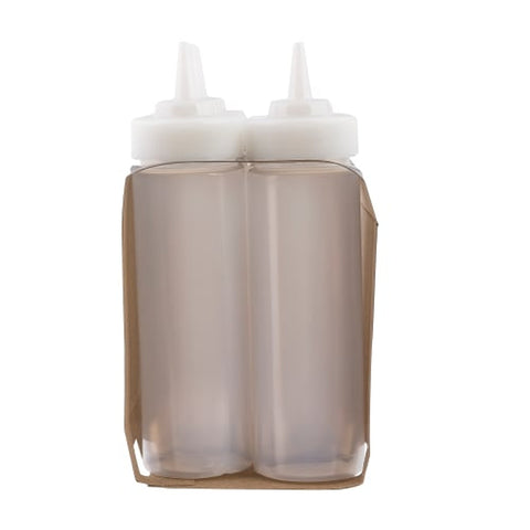 TableCraft C11253C WideMouth 12 oz. Clear Squeeze Bottle with 53mm Opening, 6-Pack