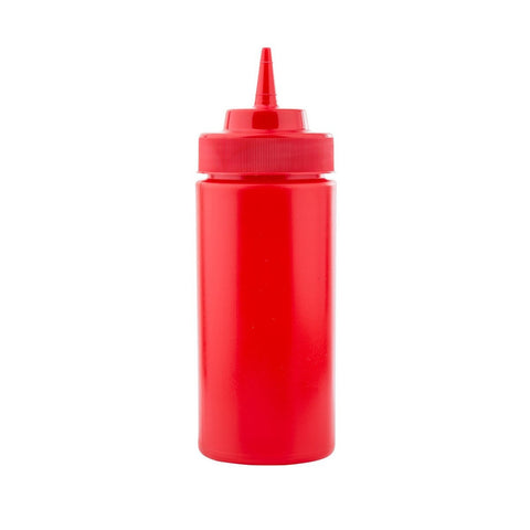 Tablecraft Products C11663K 16 oz Widemouth Squeeze Bottle with Red Standard TipTop