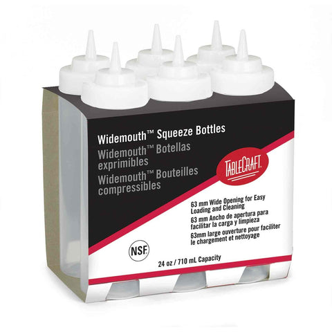 Tablecraft Products C12463C Cash & Carry WideMouth Squeeze Bottle, 24 oz Clear