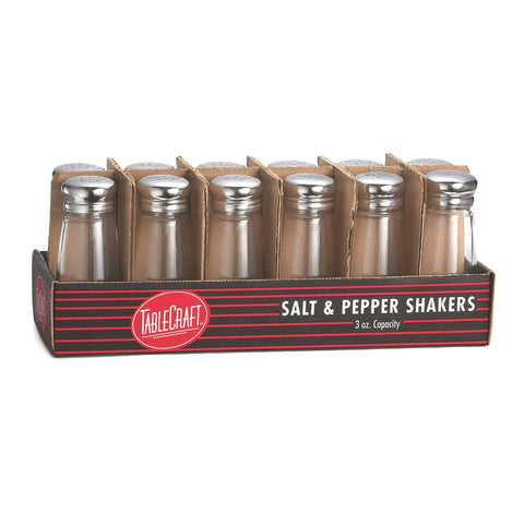 Tablecraft Products C132-12 Glass 3 oz Salt and Pepper Shaker, Dozen