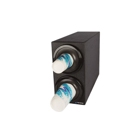 San Jamar C2902BK EZ-Fit 2-Slot Vertical Countertop Cup Dispenser Cabinet, Black, 8-46 oz